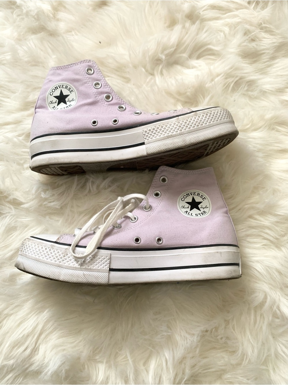 Converse All-Star Lavender Purple Hi-Top Shoes Size 9 - Picture 3 of 6